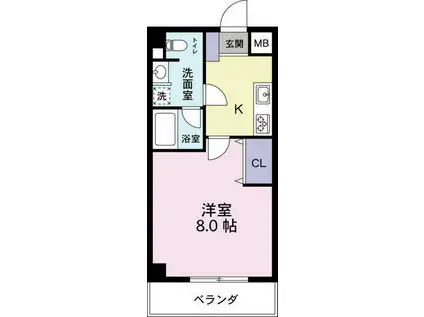 メゾンペジーブル(1K/2階)の間取り写真