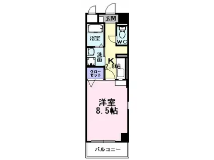 アーバンツァ(1K/7階)の間取り写真