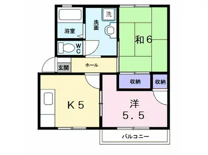 グレースコーポキシゲIII(2K/1階)の間取り写真