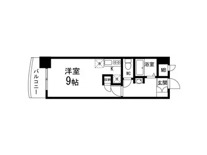 ロイヤルパーク五橋(ワンルーム/3階)の間取り写真