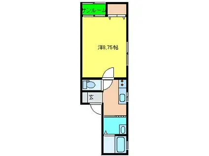 ドリーム21II(1K/2階)の間取り写真