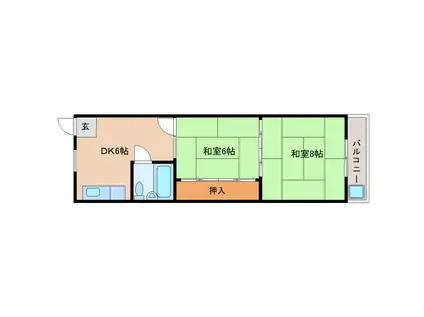 東海マンション(2DK/3階)の間取り写真