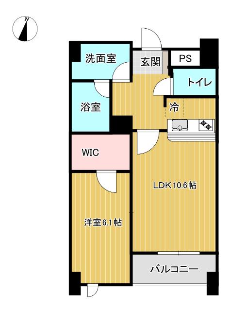 スカイガーデン(1LDK/8階)の間取り写真