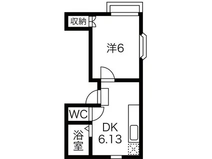 ナイスワン広畑(1DK/2階)の間取り写真