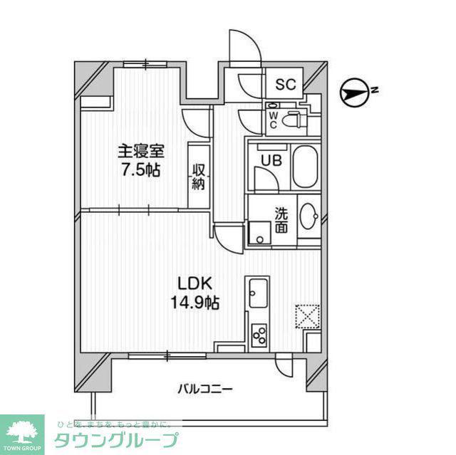 M白金台(1LDK/9階)の間取り写真