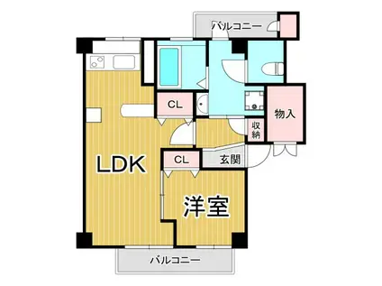 VIEW TERRACE 売布1(1LDK/2階)の間取り写真