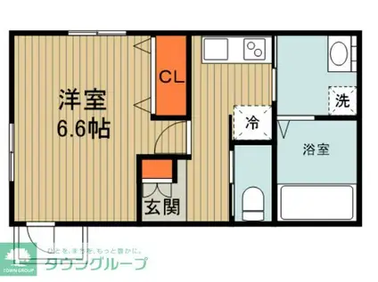 PARK HILLS K(1K/1階)の間取り写真