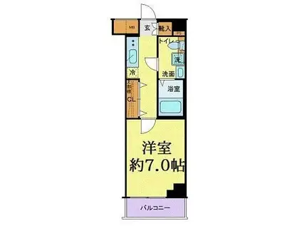 クレヴィスタ豊洲ベイサイドII(1K/3階)の間取り写真