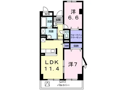 ベルアビタシオン(2LDK/1階)の間取り写真