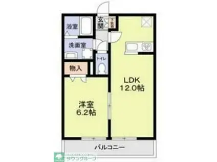 プレシャスI(1LDK/2階)の間取り写真