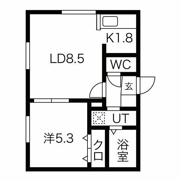 AJELM(1LDK/3階)の間取り写真