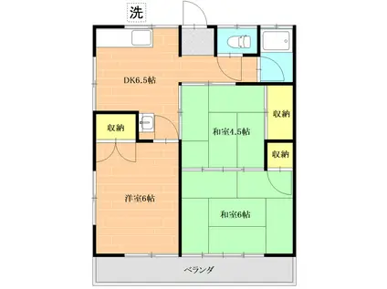 シャトーハイツI(3DK/1階)の間取り写真