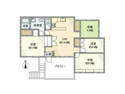 上連雀戸建(4LDK/2階)の間取り写真