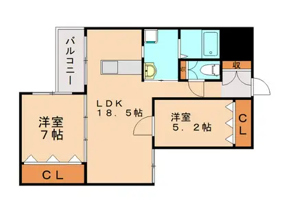 KSK中須コアプレイス(2LDK/5階)の間取り写真