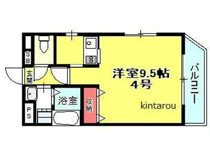 アンブラッセ新検見川(1K/6階)の間取り写真