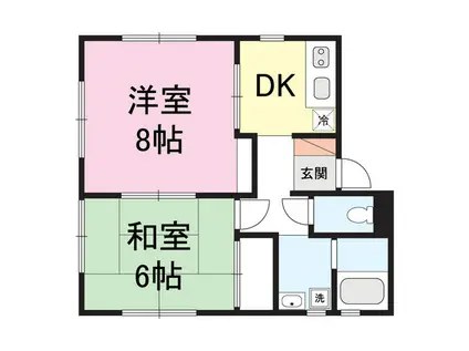 メゾンK(2K/1階)の間取り写真