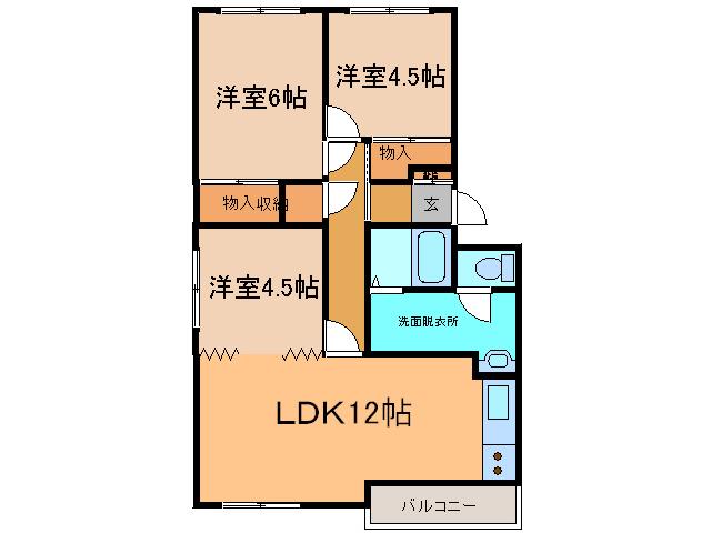 ラポレール楓(3LDK/5階)の間取り写真