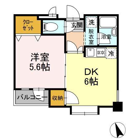 メゾンセノーテ(1DK/3階)の間取り写真