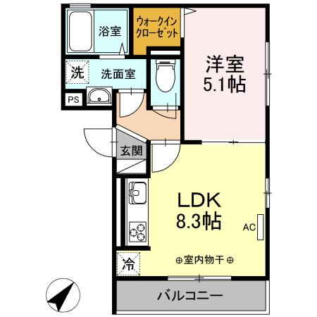 セリシール湘南 II(1LDK/3階)の間取り写真