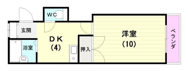 ファインコーポ(1DK/3階)の間取り写真
