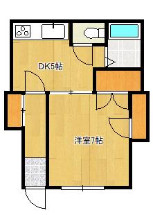 東武伊勢崎線 太田駅(群馬) 徒歩23分 2階建 築39年(1DK/1階)の間取り写真