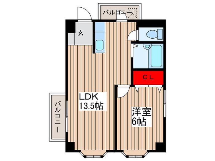 マイパレス(1LDK/4階)の間取り写真