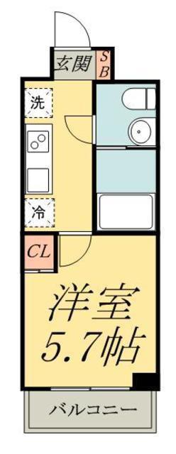 RISING PLACE堀切(1K/3階)の間取り写真