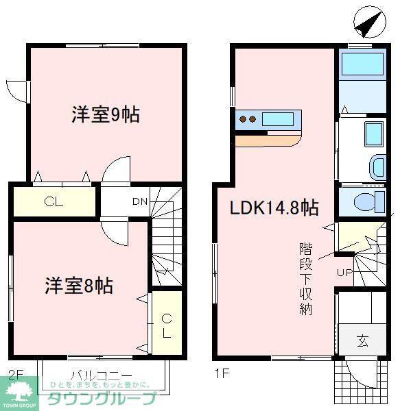 ブリックタウンA(2LDK/1階)の間取り写真