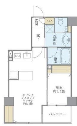 リックスα(1LDK/5階)の間取り写真