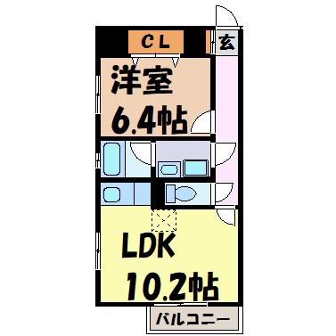 アビタシオン葵(1LDK/9階)の間取り写真