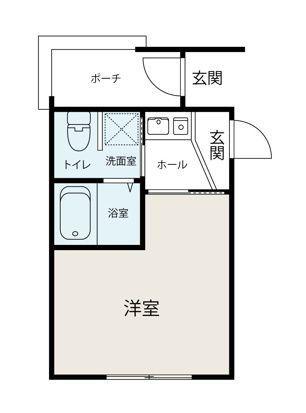 ブラウニー小豆沢ST(1K/1階)の間取り写真
