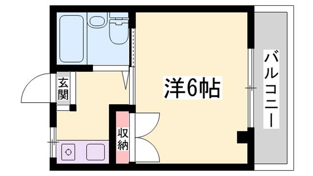 ラフィーネ北八代(ワンルーム/4階)の間取り写真