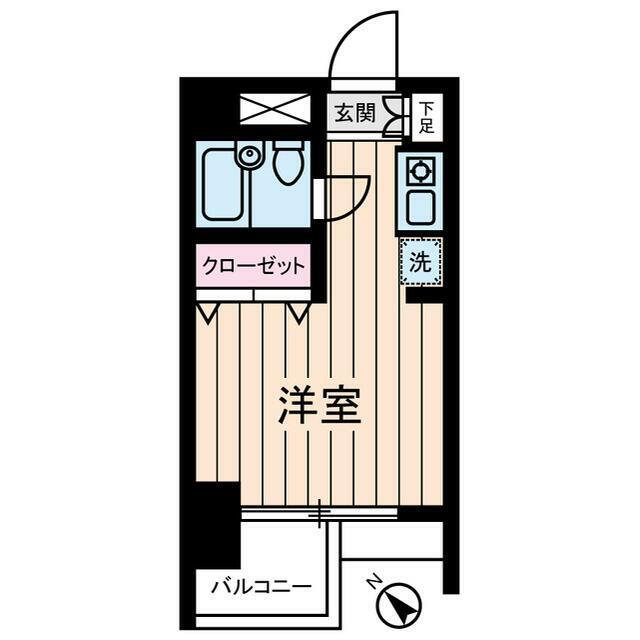 SAKURA館(ワンルーム/2階)の間取り写真