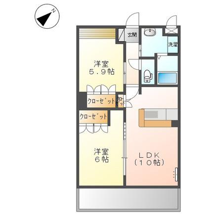 コーポプロキオン(2LDK/2階)の間取り写真