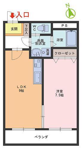 サニープラザII(1LDK/3階)の間取り写真