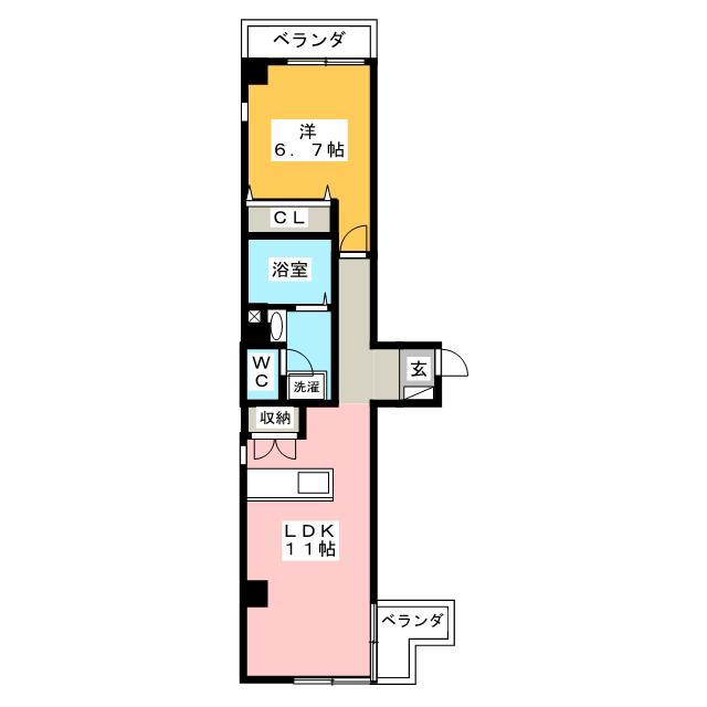 GOOD LIVING COCO(1LDK/6階)の間取り写真