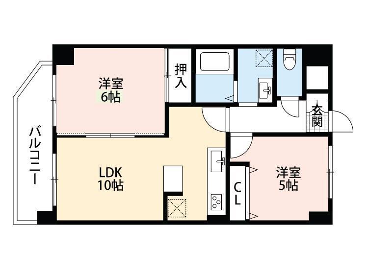 クレスト南町(2LDK/3階)の間取り写真