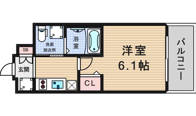 エステムコート難波ウエスト-SIDEIIIドームシティ(1K/4階)の間取り写真