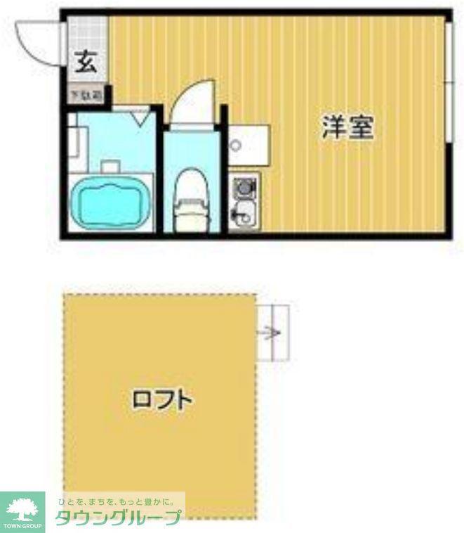ユナイト東寺尾リチャーズの丘(ワンルーム/1階)の間取り写真