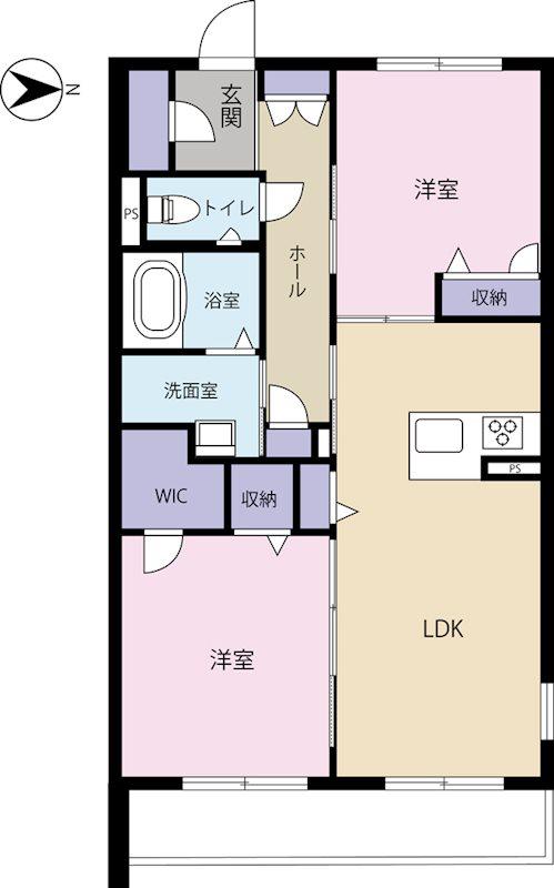 グリーンベレオ(2LDK/2階)の間取り写真