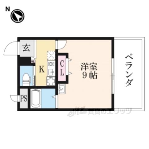 サンクリエート追分(1K/3階)の間取り写真