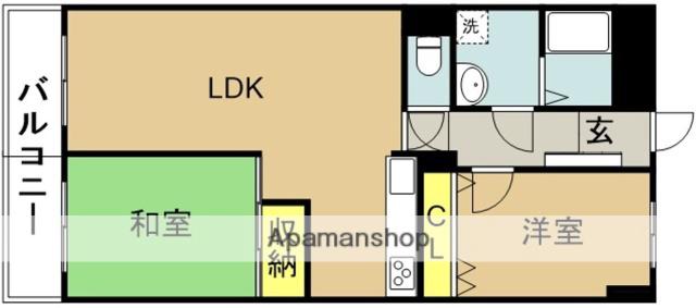 日神パレステージ宮崎(2LDK/6階)の間取り写真