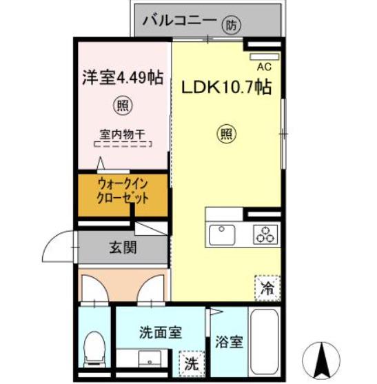 アン・シャトウIV(1LDK/3階)の間取り写真
