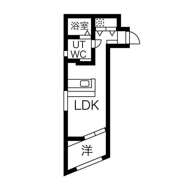 LEGIOIE築地口駅(1LDK/1階)の間取り写真