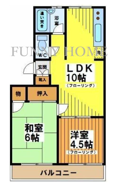 ブラウンハイツ(2LDK/3階)の間取り写真