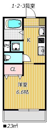 VILLAGE(1K/2階)の間取り写真