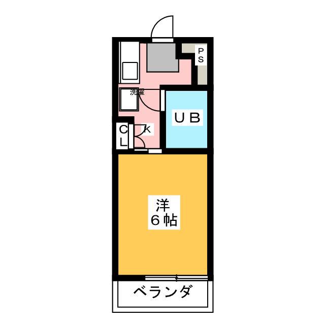 常磐レジデンス(1K/3階)の間取り写真