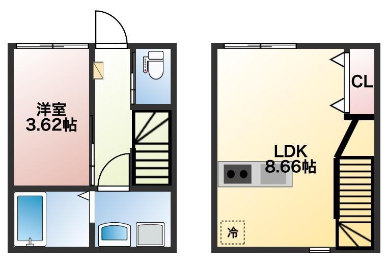 イニシアティブ原ノ町(1LDK/1階)の間取り写真