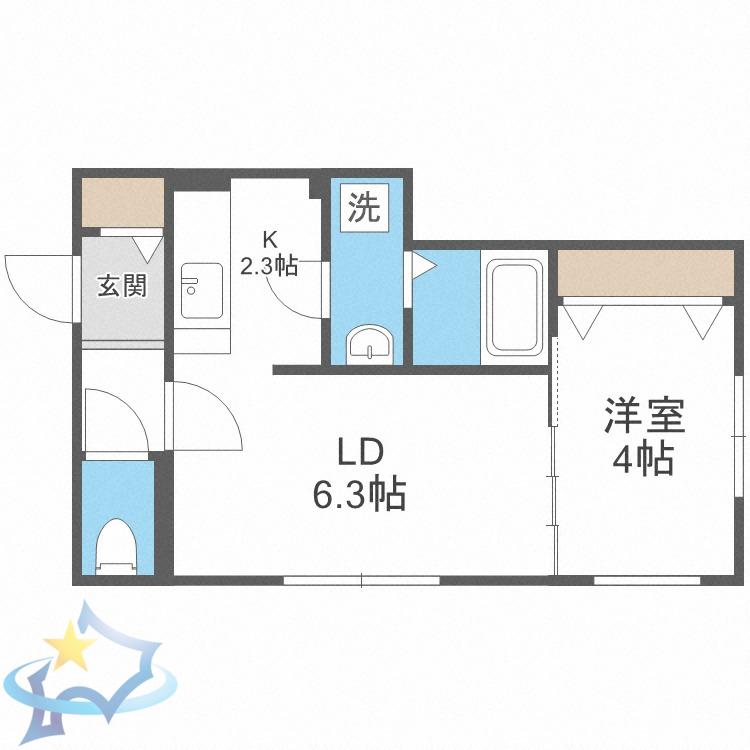 ZEPPELIN(1LDK/2階)の間取り写真