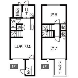 PROSPER愛子東(2LDK/1階)の間取り写真